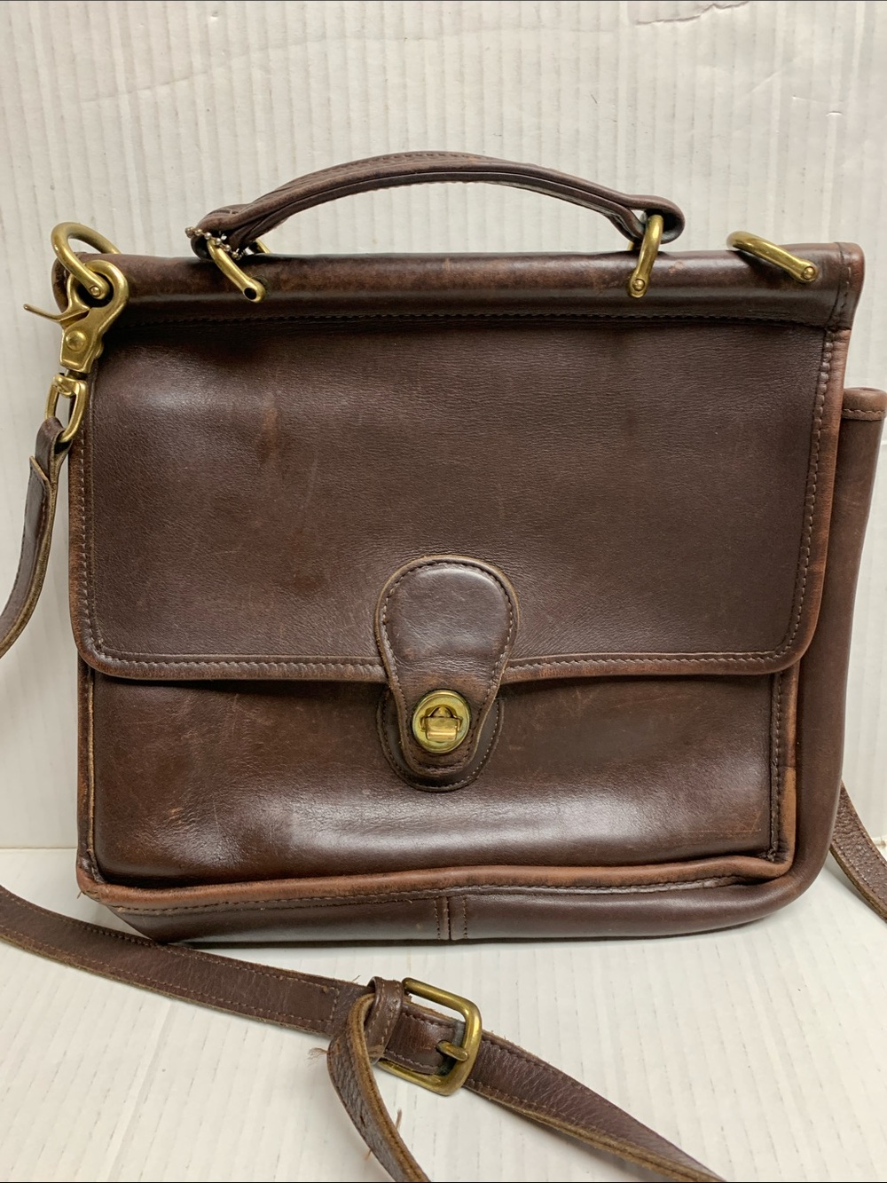 Coach Vintage 9927 Willis Brown Leather Crossbody Bag Purse